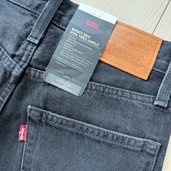 NWT Levi’s Baggy Dad High Rise Black Jeans Women’s Size 24 - Picture 14 of 15